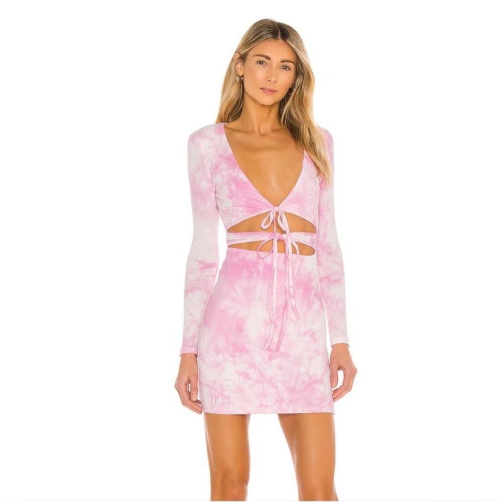 Super down Pink Tie Dye Dress Size Small